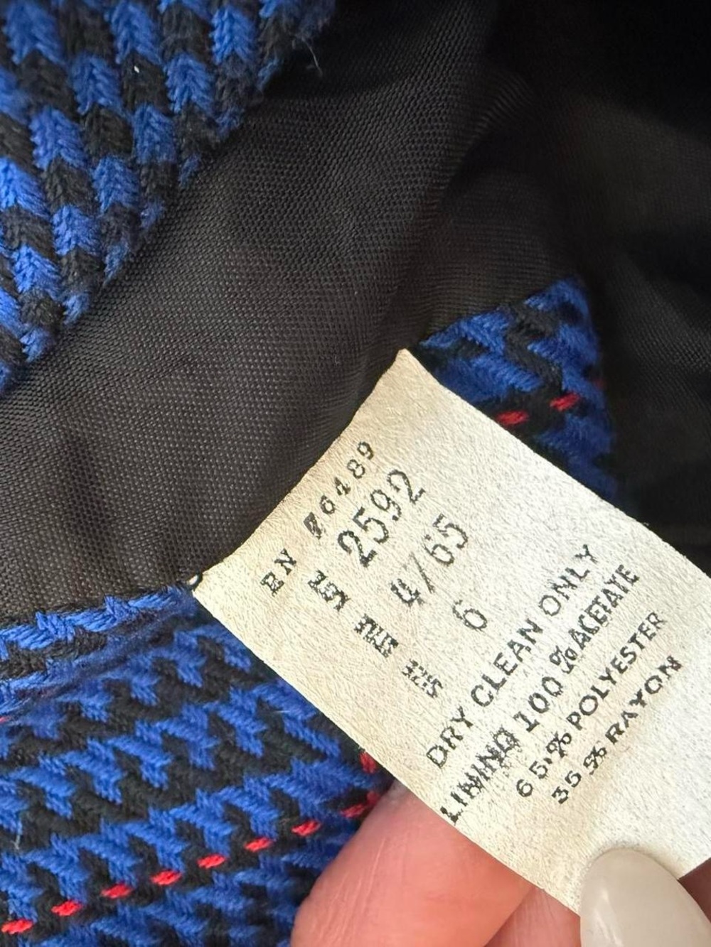 Cropped Blue Plaid Button-Front Jacket - Picture 3 of 8